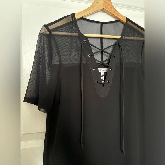 BCBG Mesh Tie Top Dress - Picture 3 of 6